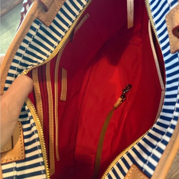 Dooney & Bourke Blue and White Nautical Tote